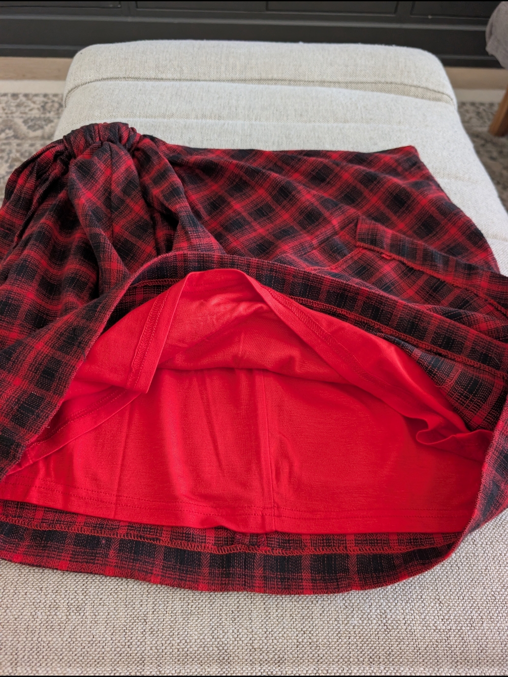 Emory Park Red And Black Plaid Wrap Skirt - Size L - Picture 7 of 10